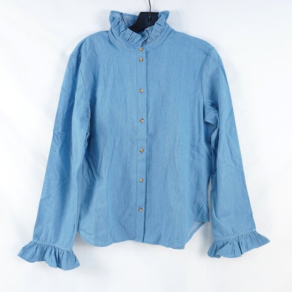 Sezane Tops - Sezane Erine Long-Sleeve Button-Up Shirt In Chambray - Women's Size US 2 - NWD!